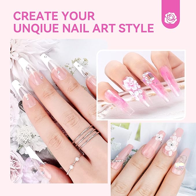 SAVILAND Acrylic Nail Kit with U V Light – Acrylic Nails Set Christmas Gift Set for Beginners with Nails Brush Practice Finger Portable Nail Drill for for Home DIY