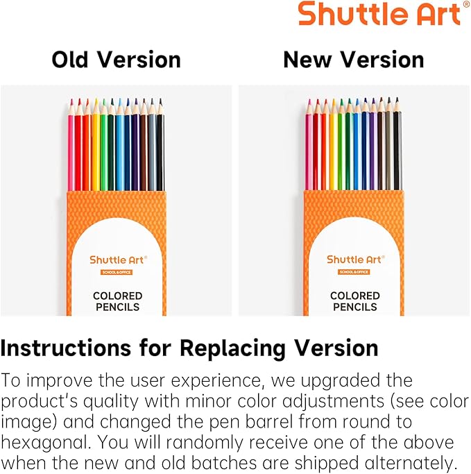 Shuttle Art 504 Colored Pencils Bulk, 12 Vibrant Colors, Pack of 42, Pre-sharpened Coloring Pencils, Wood Colored Pencil for Kids Teachers, Classroom Essentials, Back to School Supplies