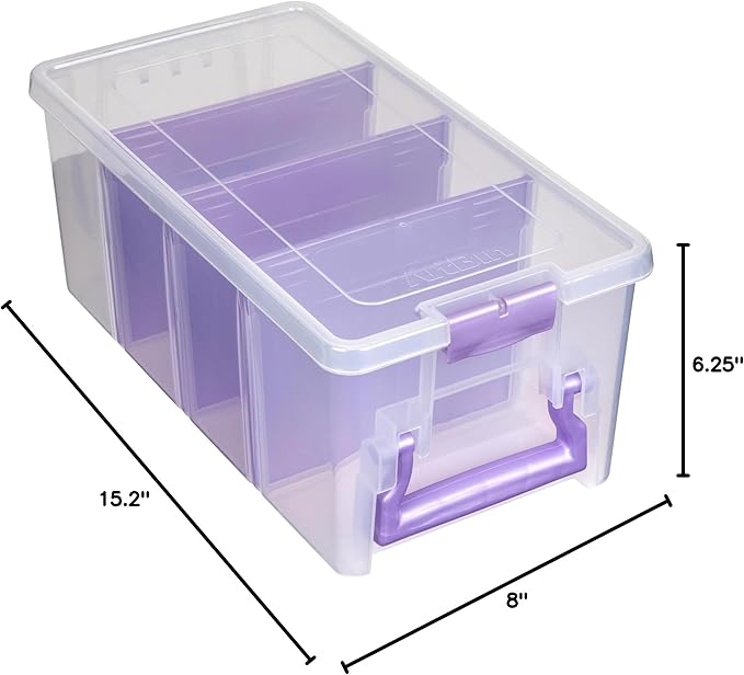 ArtBin Semi Satchel Portable Craft Organizer with 3 Dividers - Clear Plastic Storage Case for Art & Craft Supplies