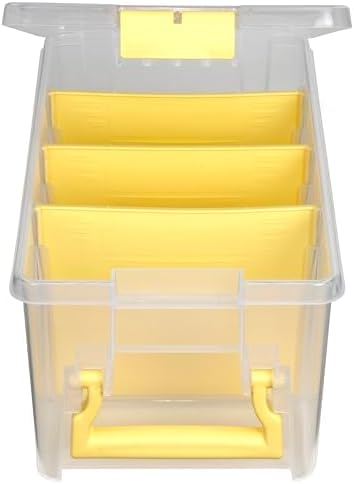 ArtBin 6925JY Semi Satchel with Yellow Accents Storage Container, Clear (Pack of 4)