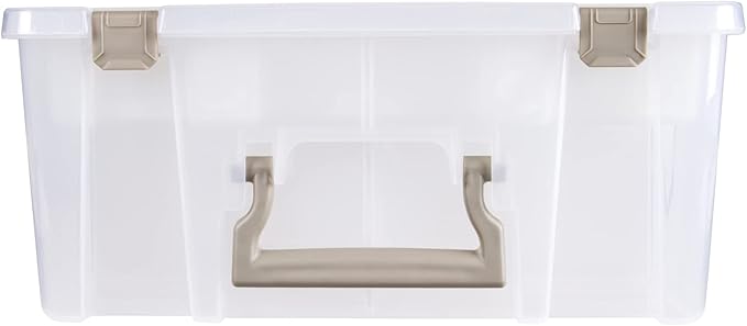 ArtBin 6899AZ Super Satchel Double Deep with Lift-Out Tray Storage Container, Portable Arts & Crafts Organizer with Removable Dividers, Clear