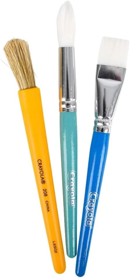 Crayola Paintbrush Variety Classpack (36ct), School Art Supplies for Kids, Flat & Round Paint Brushes for Toddlers & Classrooms, Easy Grip Handle