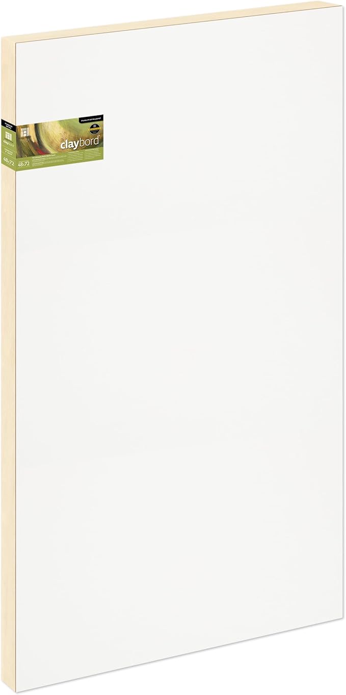 Ampersand Art Supply Wood Painting Panel: Museum Series Claybord, 48" x 72", 2" Cradled Profile