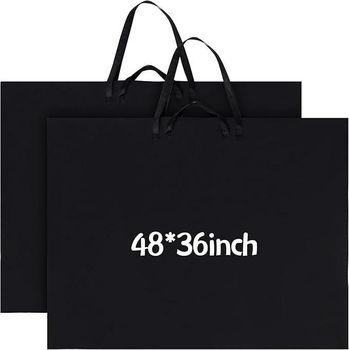 Abbylike 48x36 Inch Art Portfolio Bag Large Waterproof Nylon Carry Case Shoulder Strap Poster Board Painting Drawing Sketch Storage Artist Portfolio for Students Artwork Gift Supplies(Black)
