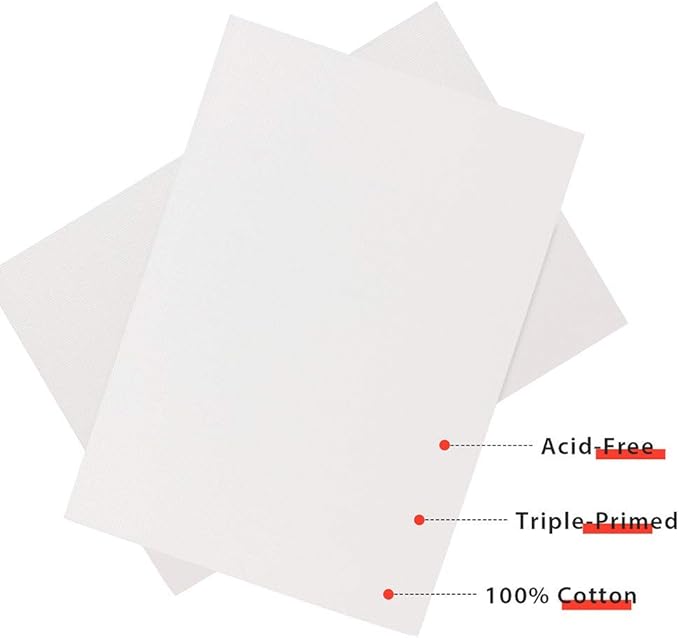 PHOENIX Small Painting Canvas Panels 5x7 Inch, 12 Value Pack - 8 Oz Triple Primed 100% Cotton Acid Free Canvas Boards for Painting, White Blank Flat Canvas Boards for Acrylic, Oil Paints
