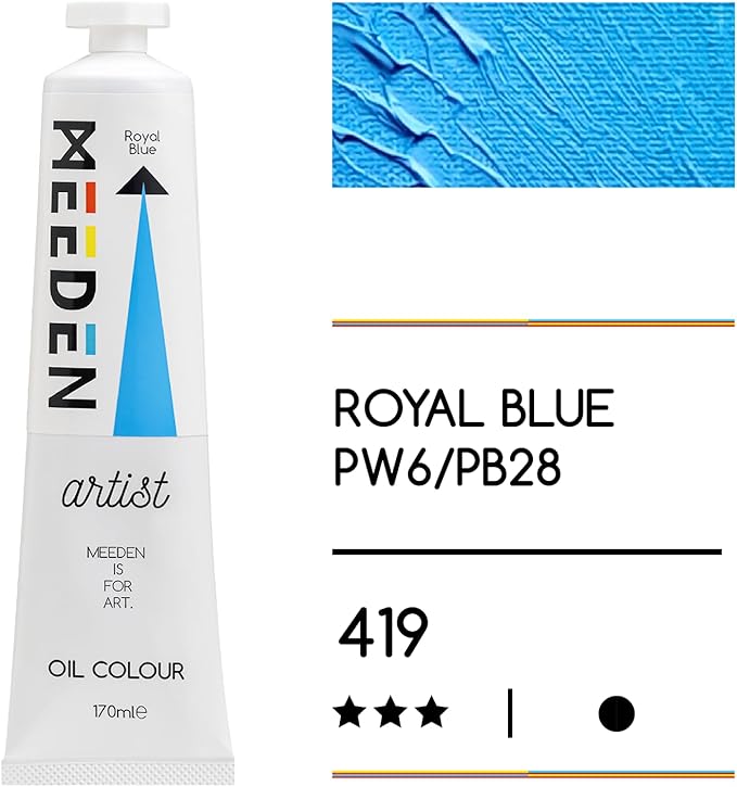 MEEDEN Artist Grade Oil Paint: Royal Blue - 170ml/5.7oz Tube - Professional Art Paints for Canvas Painting