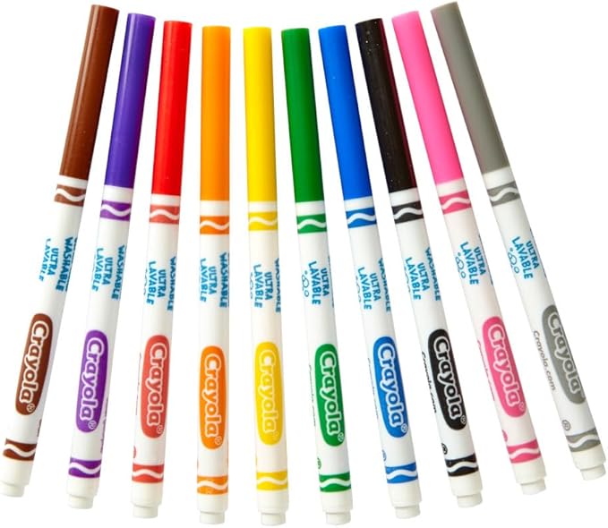 Crayola Ultra Clean Washable Markers Classpack (200ct), 10 Assorted Colors, Bulk Markers for Preschool, Kindergarten, Elementary Classrooms, Ages 3, 4, 5