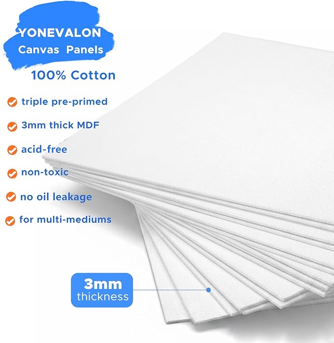 Canvas for Painting, 64 Pack Multi-Size Painting Canvas Board Art Supplies for Adult, Kid&Artist, 4x4 4x6 5x7 6x6 6x8 8x8 8x10 10x10 9x12 11x14 Primed Canvases for Acrylic, Oil, Watercolor