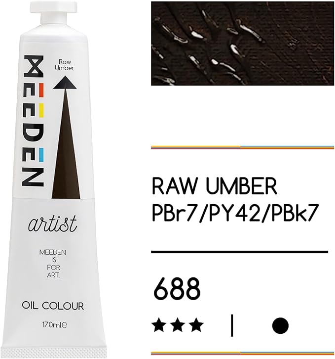 MEEDEN Artist Grade Oil Paint: Raw Umber - 170ml/5.7oz Tube - Professional Art Paints for Canvas Painting