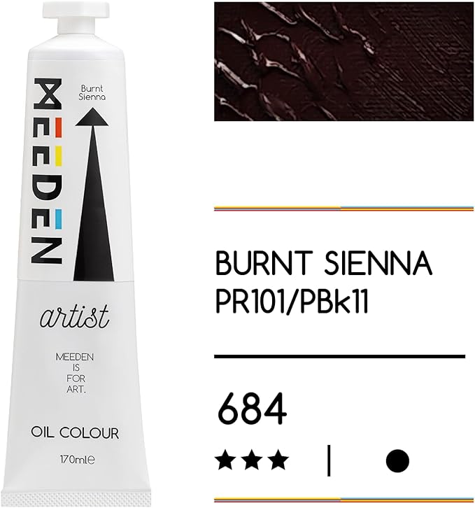 MEEDEN Artist Grade Oil Paint: Burnt Sienna - 170ml/5.7oz Tube - Professional Art Paints for Canvas Painting