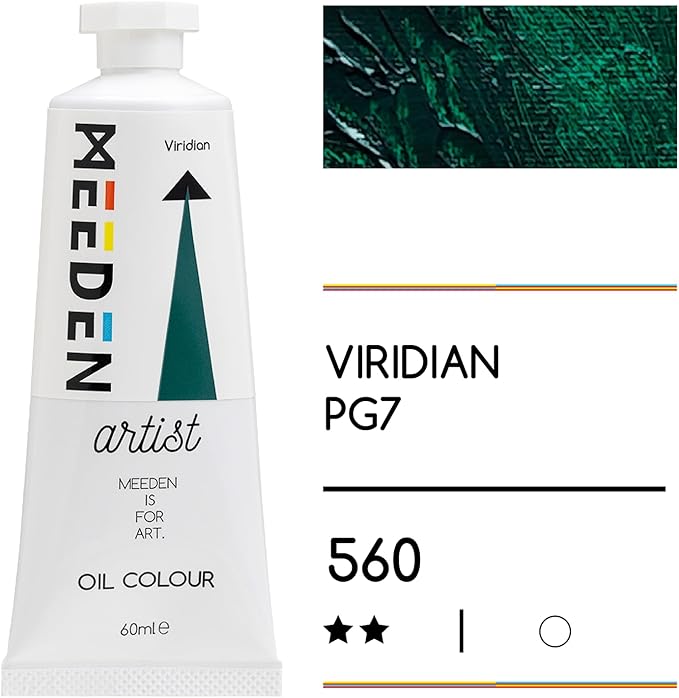 MEEDEN Artist Grade Oil Paint: Viridian - 60ml/2oz Tube - Professional Art Paints for Canvas Painting