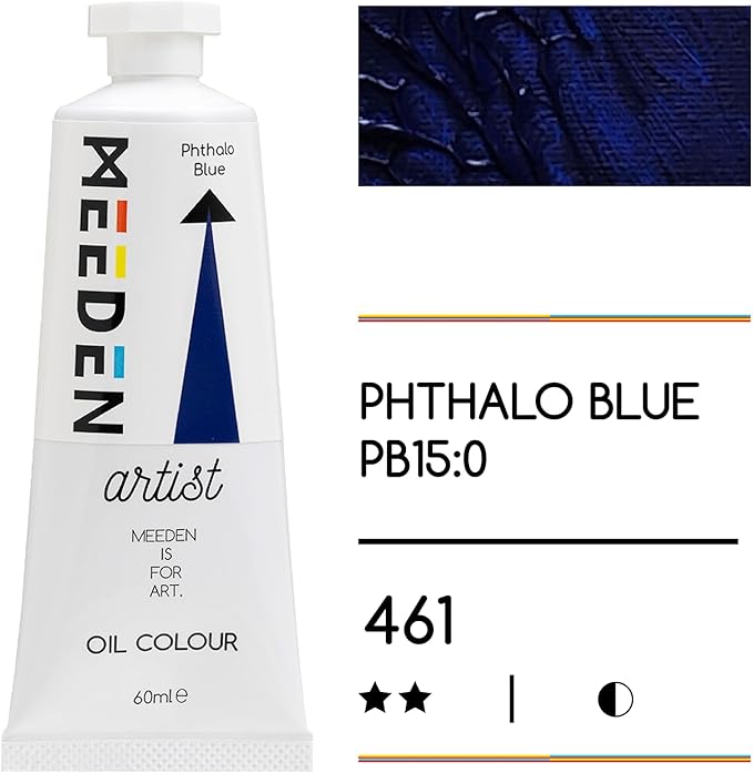 MEEDEN Artist Grade Oil Paint: Phthalo Blue - 60ml/2oz Tube - Professional Art Paints for Canvas Painting