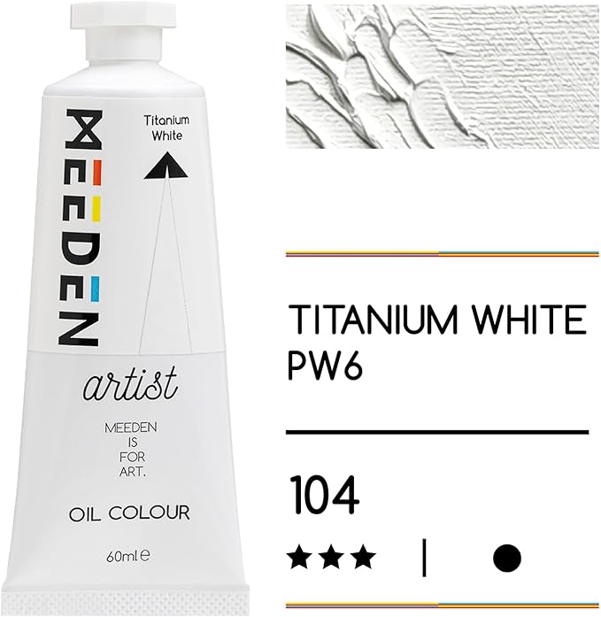 MEEDEN Titanium White Oil Paint - Artist Grade 60ml/2oz Tube - Professional Art Paints for Canvas Painting