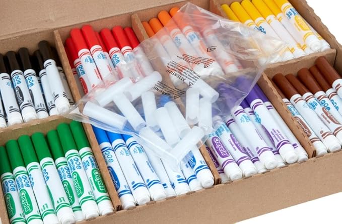 Crayola Broad Line Washable Markers - 200ct, Bulk Markers for Kids, 8 Assorted Colors, School Classroom Arts & Crafts Supplies for Teachers, Ages 3, 4, 5