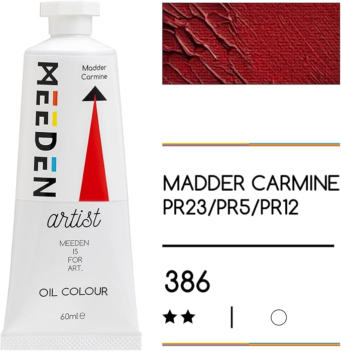 MEEDEN Artist Grade Oil Paint: Madder Carmine - 60ml/2oz Tube - Professional Art Paints for Canvas Painting