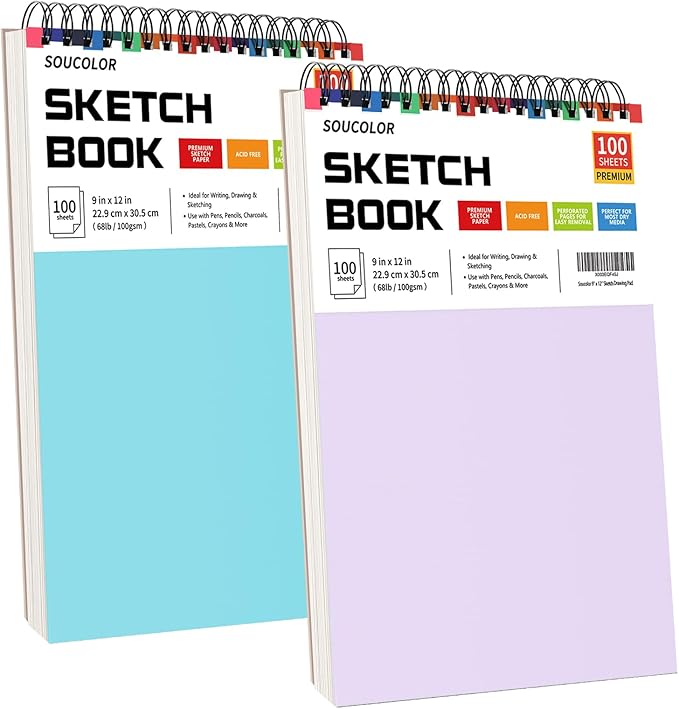 Soucolor 9 x12 Inch Sketch Book, Mother's Day, Birthday for Daughter Wife, Creative Gift for Mum Her, Christmas Coloring Book