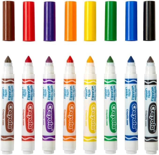 Crayola Broad Line Washable Markers - 200ct, Bulk Markers for Kids, 8 Assorted Colors, School Classroom Arts & Crafts Supplies for Teachers, Ages 3, 4, 5