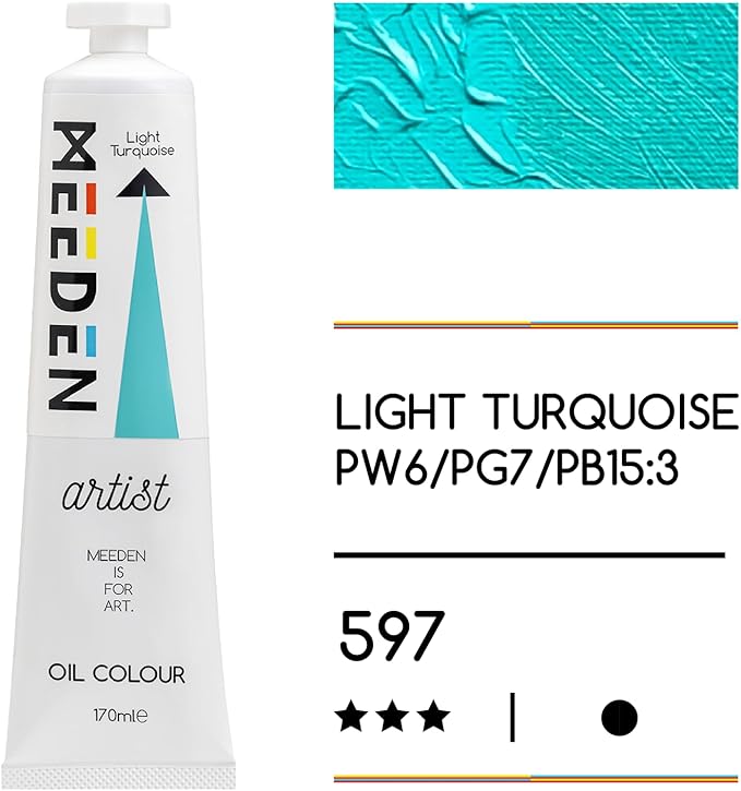 MEEDEN Artist Grade Oil Paint: Light Turquoise - 170ml/5.7oz Tube - Professional Art Paints for Canvas Painting