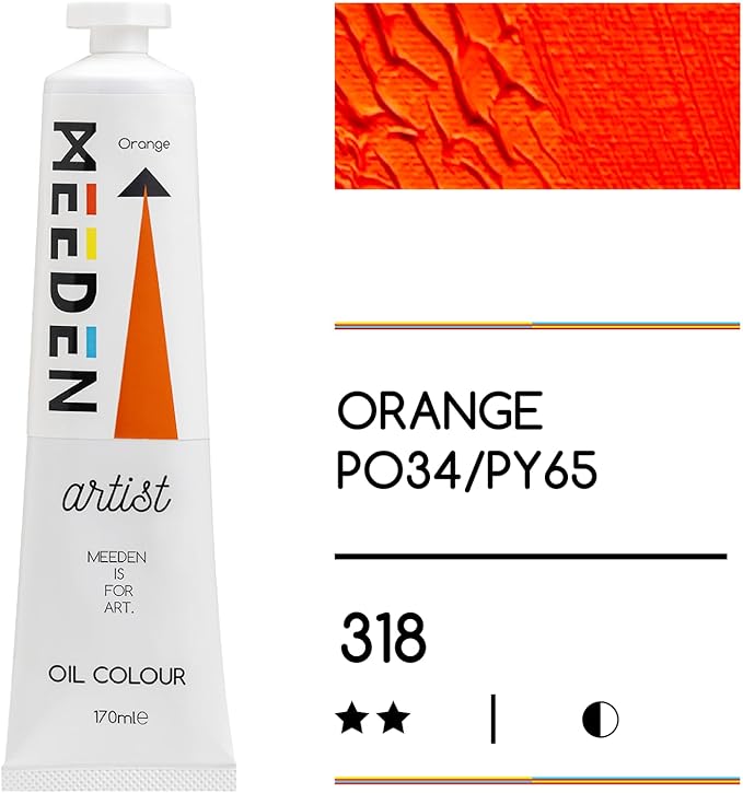MEEDEN Artist Grade Oil Paint: Orange - 170ml/5.7oz Tube - Professional Art Paints for Canvas Painting
