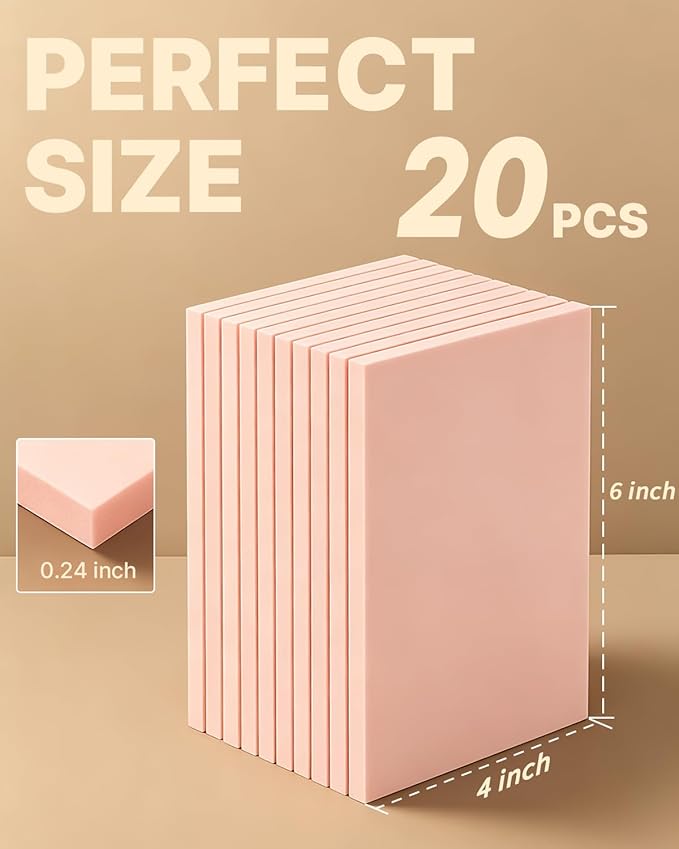 Rubber Linoleum Blocks for Printmaking: 20Pcs 4" x 6" Stamp Carving Kit - Perfect for Linocut Block Printing Supplies, Stamp Making, Craft Materials and DIY Art Projects