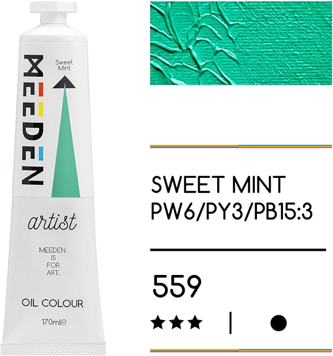 MEEDEN Artist Grade Oil Paint: Sweet Mint - 170ml/5.7oz Tube - Professional Art Paints for Canvas Painting