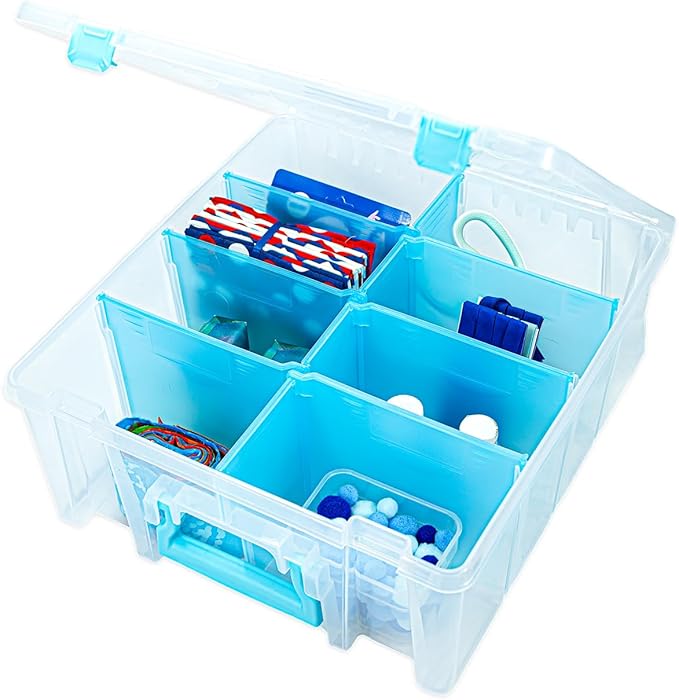 ArtBin Super Satchel Double Deep Compartment Box - Art Storage with 8 Removable Compartments, Smart Closure for Craft Supplies