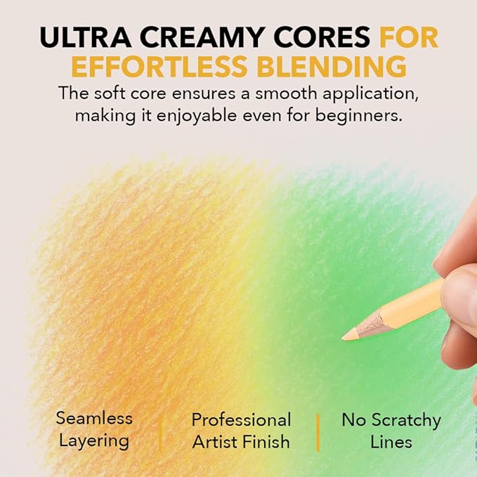 Castle Art Supplies 72 Spring Colored Pencils Set | Wax-Based Pencils with Soft, Smooth Cores | Spring-Inspired Palette for Adult Artists | Organized in Display Tin | Seasons Collection