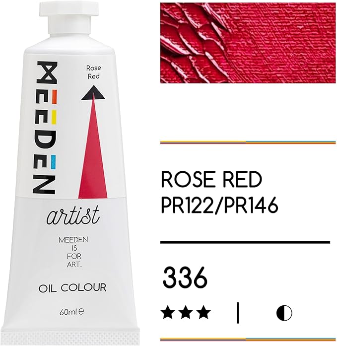 MEEDEN Artist Grade Oil Paint: Rose Red - 60ml/2oz Tube - Professional Art Paints for Canvas Painting
