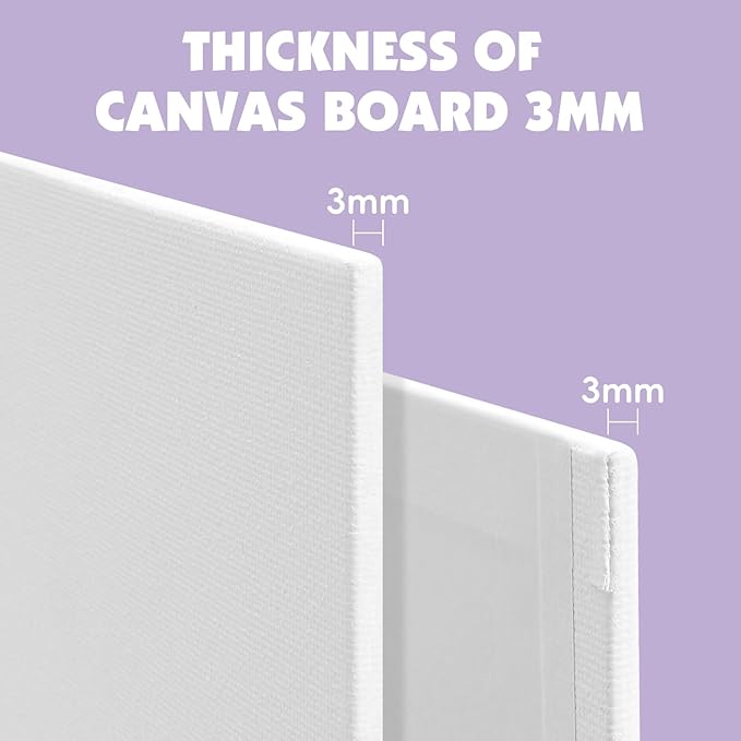 ESRICH Canvases for Painting 16x20 Inch, 3 Pack Flat Canvas Boards for Painting Cotton Primed Acid Free Large Blank Canvas Panels for Oil Paint, Watercolor, Acrylic Paint, Gouache and Tempera.