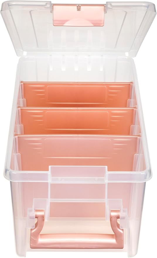 ArtBin Semi Satchel Portable Craft Organizer with 3 Dividers - Clear Plastic Storage Case for Art & Craft Supplies (Pack of 4)