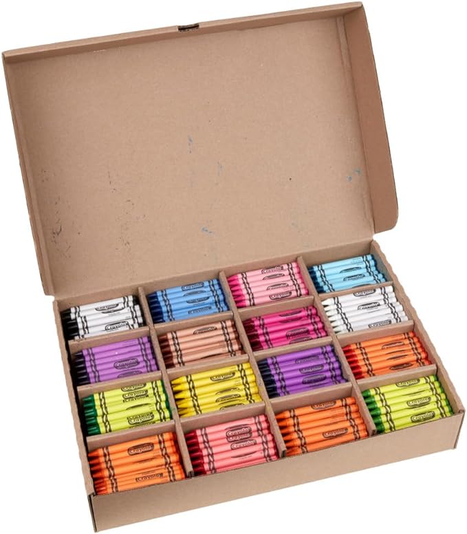 Crayola Bulk Crayon Classpack - 800ct (16 Colors), Bulk Teacher Supplies & Classroom Essentials for School, Arts & Crafts Crayons for Kids, Ages 3, 4, 5