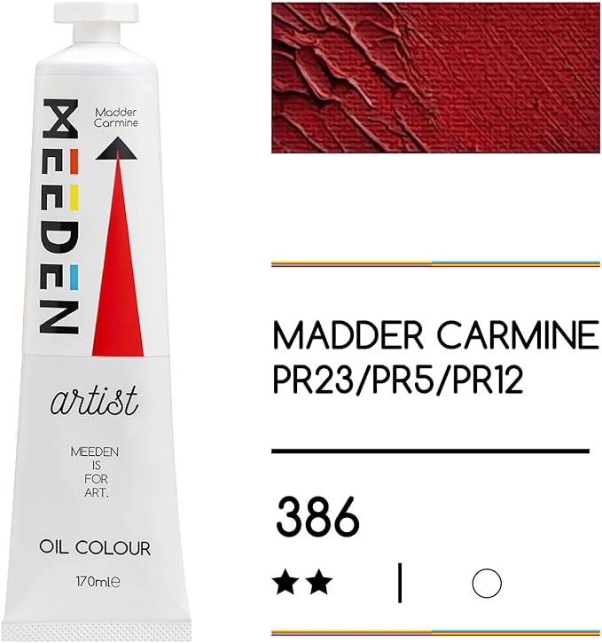 MEEDEN Artist Grade Oil Paint: Madder Carmine - 170ml/5.7oz Tube - Professional Art Paints for Canvas Painting