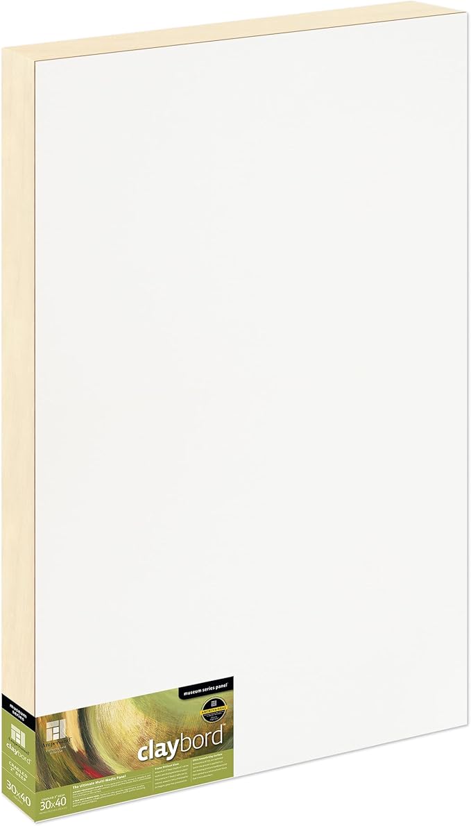 Ampersand Art Supply Claybord | 30" x 40" | 2" Cradled Profile | Kaolin Clay Painting Panel for Acrylic, Ink, Watercolor & Mixed Media | Canvas & Paper Alternative