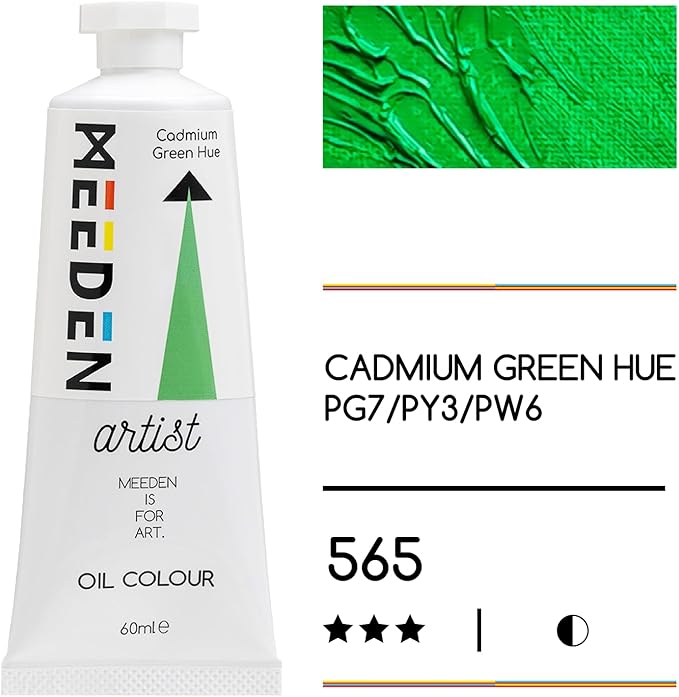 MEEDEN Artist Grade Oil Paint: Cadmium Green Hue - 60ml/2oz Tube - Professional Art Paints for Canvas Painting