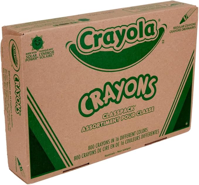 Crayola Bulk Crayon Classpack - 800ct (16 Colors), Bulk Teacher Supplies & Classroom Essentials for School, Arts & Crafts Crayons for Kids, Ages 3, 4, 5