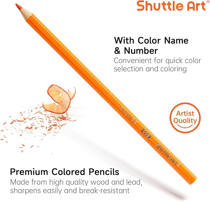 Shuttle Art 504 Colored Pencils Bulk, 12 Vibrant Colors, Pack of 42, Pre-sharpened Coloring Pencils, Wood Colored Pencil for Kids Teachers, Classroom Essentials, Back to School Supplies