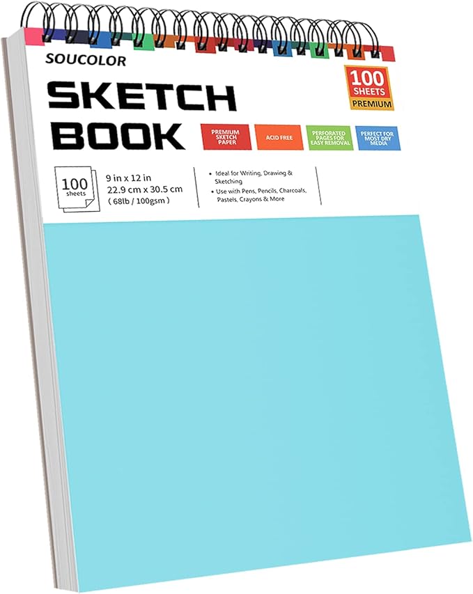 Soucolor 9 x12 Inch Sketch Book, Mother's Day, Birthday for Daughter Wife, Creative Gift for Mum Her, Christmas Coloring Book