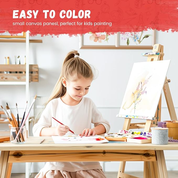 Simetufy 36 Pack 5 x 7 Inch Canvas Boards Small Painting Canvas for Kids, Blank Canvas Panels Gesso Primed Acid-Free 100% Cotton for Acrylics Oil Watercolor Tempera Paints