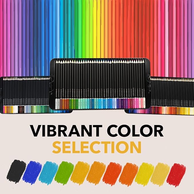 Castle Art Supplies Colored Pencils Set | 120 Premium Soft Core Coloring Pencils for Adults | Organized in Presentation Tin Case