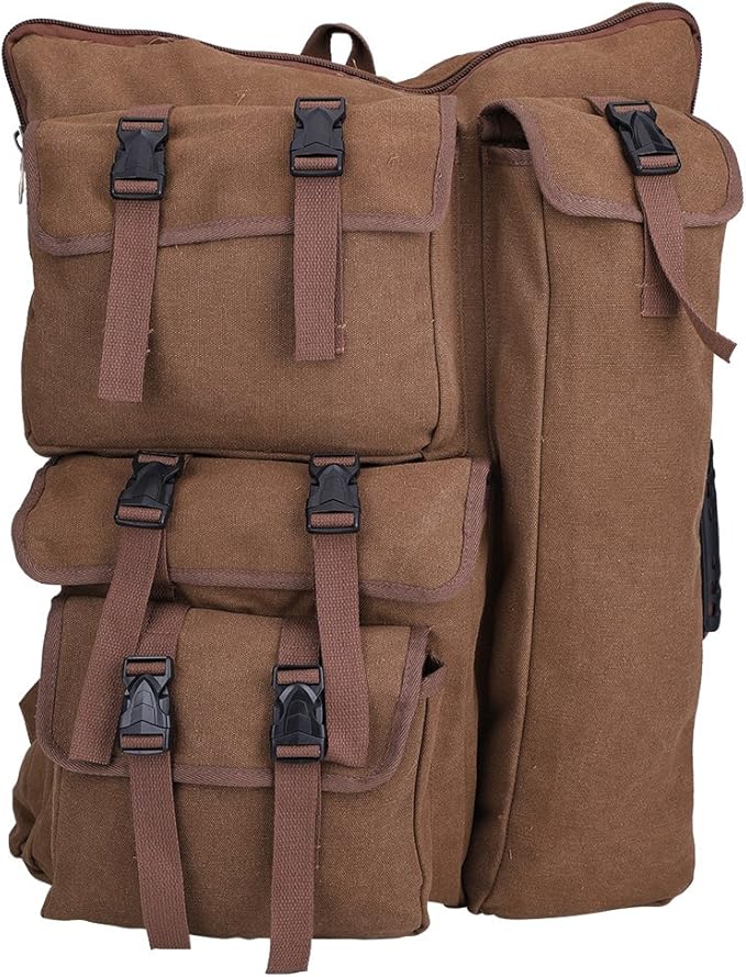 Walfront Art Portfolio Artist Backpack Coffee Canvas Artist Portfolio Carry Case Storage Backpack, Art Supply Tote Bag with Handheld Strap Multi-functional Sketching Drawing Painting Portfolio, 4K