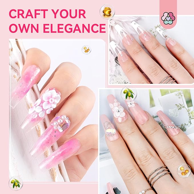SAVILAND Acrylic Nail Kit with Drill: Professional Acrylic Nail Set for Beginners with Everything U V Light 3 Colors Gel Polish Decorations Nails Tools for Home Salon Use Christmas Gift Set