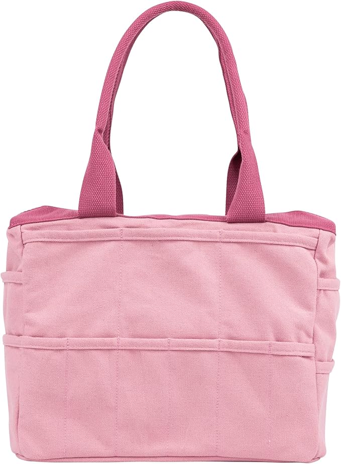 Soolla Studio Bag: Art Supply Storage & Pottery Tool Bag, Washable Craft Tote, Knitting Yarn Organizer, Crochet Projects, 30 Pockets, 20+ Canvas Colors, Gift for Artists & Teachers (Desert Rose)