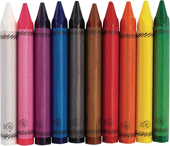 Colorations Large Triangular Crayon Classroom Pack, 16 Colors, 20 of Each, Set of 200, Shape is Easier to Hold & Grip, Glide Easily, Kids School Supplies