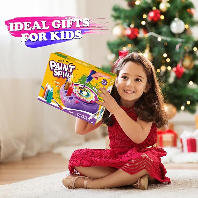 Spin Art Machine for Kids - Paint Spinner Art Craft Kit with 36 Artboards & 7 Colors - Arts and Crafts Painting Set for Boys Girls Ages 4-12, Birthday Easter Gifts for 6 7 8 9 10 Year Old (Purple)