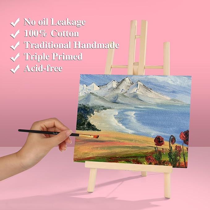 ESRICH Canvas Boards for Painting 8x10 Inch, 56 Pack Bulk 8x10 Inch Canvases for Painting- Cotton Canvas Panels for Oil, Acrylic & Watercolor Painting.