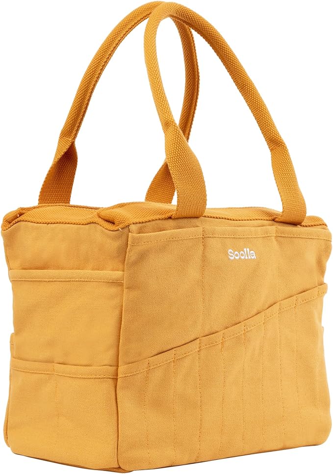 Soolla Studio Bag: Pottery Tool Bag & Craft Storage, Art Supply Organizer, Washable Tote, Knitting Yarn, Crochet Projects, 30 Pockets, 20+ Canvas Colors, Gift For Artists & Teachers (Sedona)