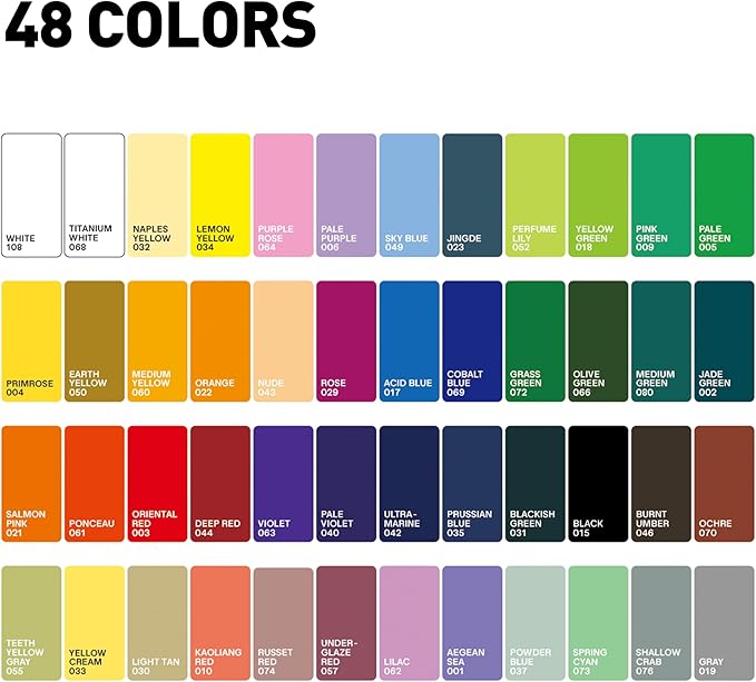 HIMI Twin Cup Jelly Gouache Paint Set with 3 Paint Brushes, 48 Colors 12g, Jelly Cup Design, Non Toxic Paint for Canvas and Paper, Art Supplies for Professionals (Peach Fuzz)
