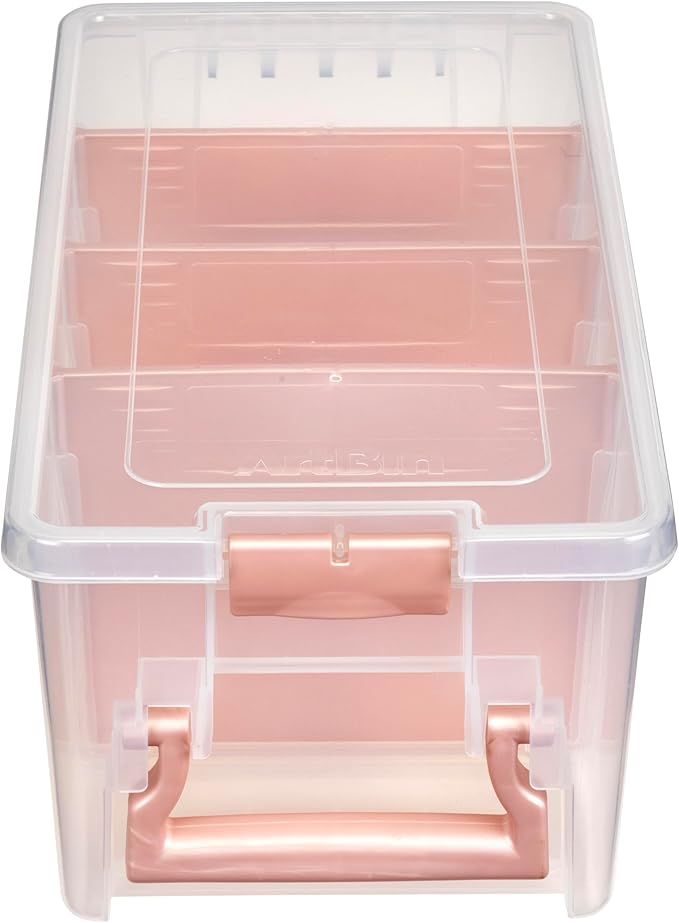 ArtBin Semi Satchel Portable Craft Organizer with 3 Dividers - Clear Plastic Storage Case for Art & Craft Supplies (Pack of 4)