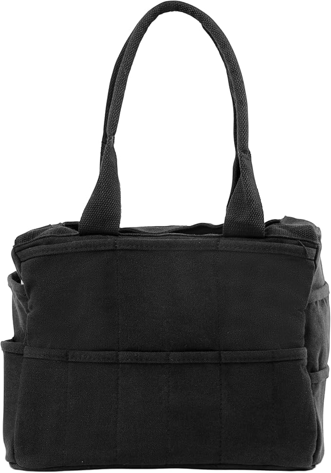 Soolla Studio Bag: Pottery Tool Bag & Craft Storage, Art Supply Organizer, Washable Tote, Knitting Yarn Carrier, Crochet Projects, 30 Pockets, 20+ Canvas Colors, Gift For Artists & Teachers (Blackout)