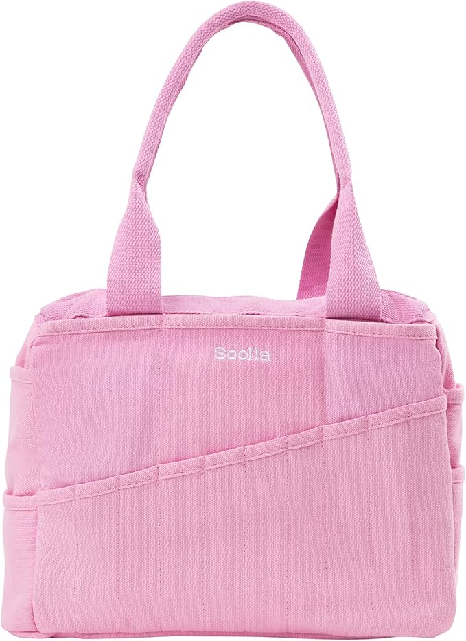 Soolla Studio Bag: Craft Organizer & Pottery Tool Bag, Washable Art Supply Tote, Knitting Yarn, Crochet Projects, 30 Pockets, 20+ Canvas Colors, Artist Gift for Adults (Flirty Flamingo)